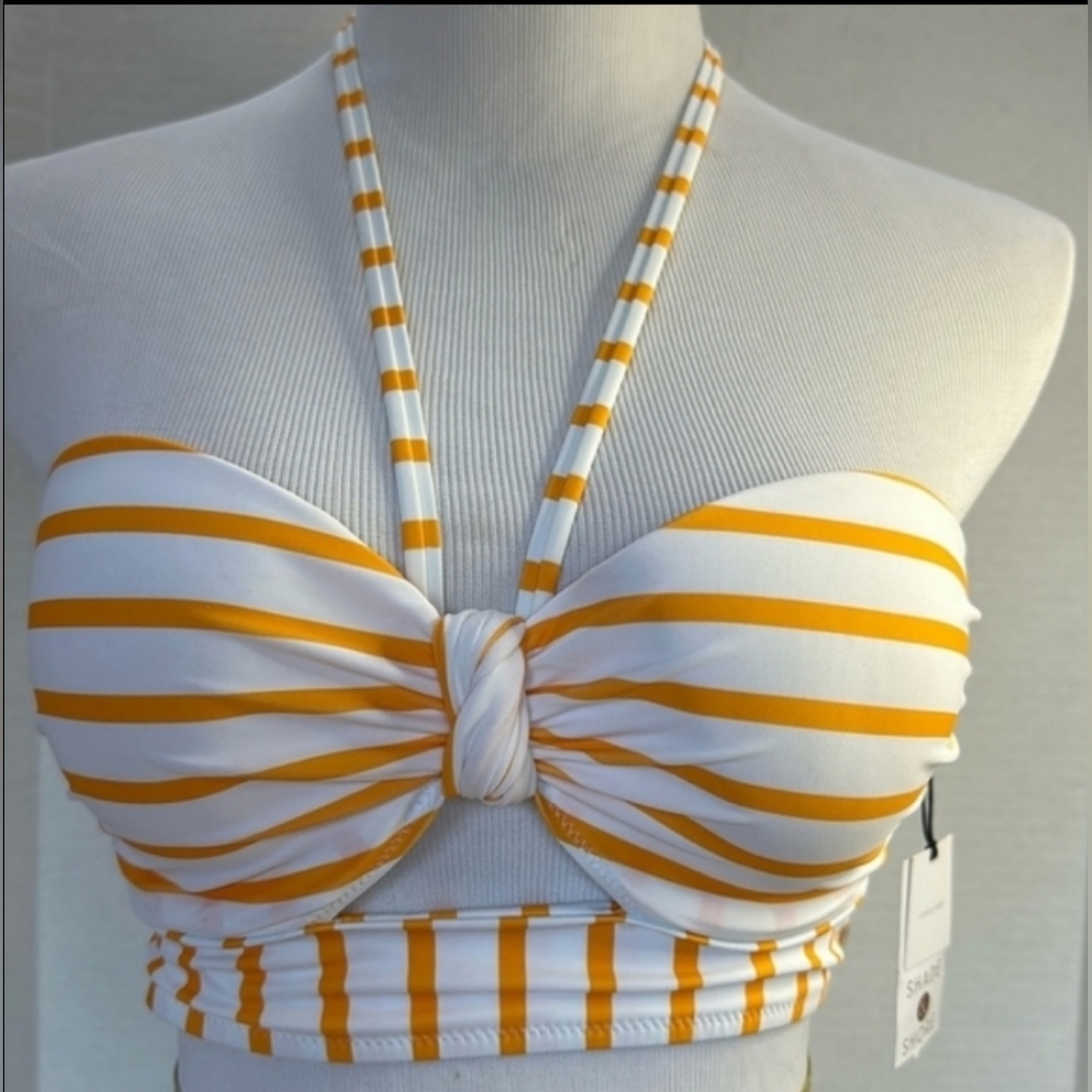 NWT! Shade & Shore Bikini Tops, Orange/White Various Sizes see description